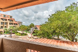 Balcony which overlooks Shelter Cove. Plenty of local shopping, local dining and a beautiful Marina.