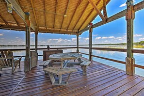 House Exterior | Private Dock on Lake Francis