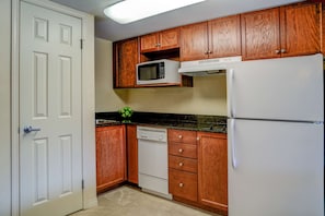 A kitchen area make your stay convenient