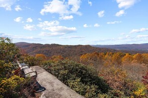 This incredible natural stone ledge is a short walk from the front of the house.