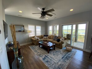 Main living area with fantastic view of the waterway! 