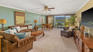 Hanalei Bay Resort #6203 - Ocean & Mountain View Living Room - Parrish Kauai