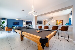 Bar area with pool table