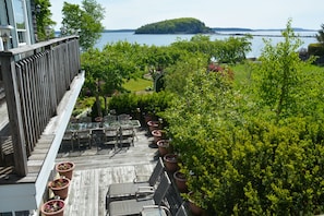 View of Frenchman Bay from 2nd floor wrap around balcony.
