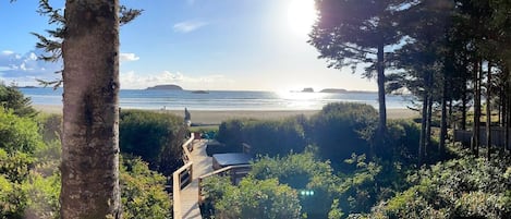 View from deck next to dinning room and kitchen