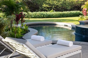 Private pool and hot tub