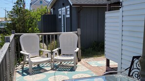 Deck with outdoor shower