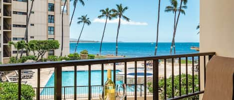 This almost oceanfront gorgeous unit overlooking the pool is the perfect place to enjoy Maui.