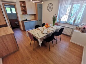 Kitchen area. kitchen with dining area