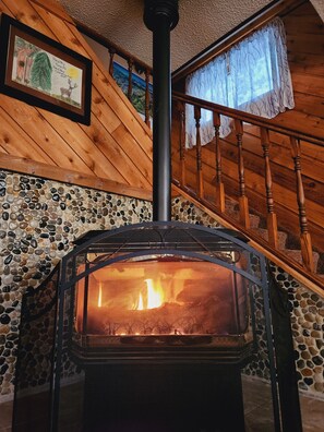 Get fire going with the flip of a switch!  Snuggle up by the fire on a cold day!