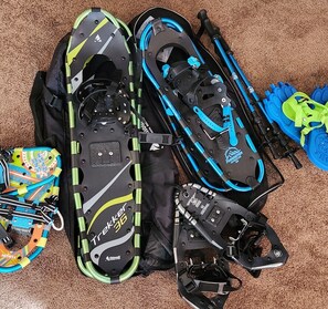 Snowshoes of ALL sizes provided with your rental!  Perfect for exploring! 