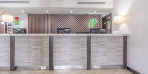 Stylish lobby with 24/7 front desk available