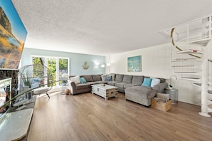 Lakeview living room on main level