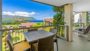 Hanalei Bay Resort #6203 - Ocean & Mountain View Dining Lanai - Parrish Kauai