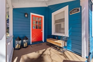 The cottage was built in 1940! Charming rustic accents throughout, and it starts with the darling red dutch door!