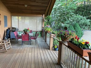 Long covered front porch