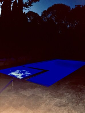Enjoy multicolor “light shows”!  Night swimming a must for kids (and adults)!!!