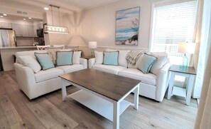 Comfortable seating for 5 on the sofa and love seat. 