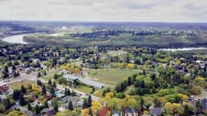 Sky view for this house. It is the best community (most expensive) in Edmonton.