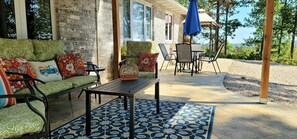 Relaxing and shady front porch with gorgeous view.