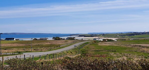 View from the garden looking onto gress beach