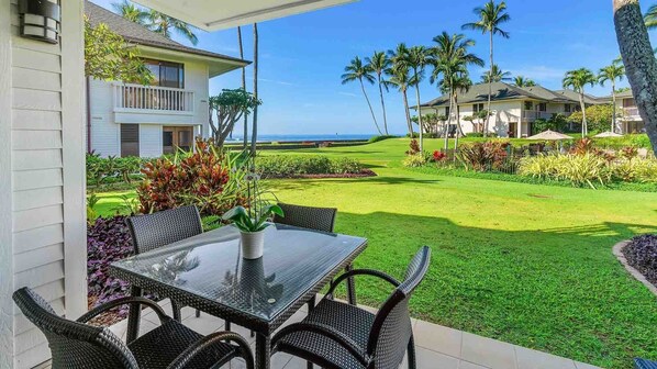 Poipu Kapili Resort #47 - Ocean View Dining Lanai - Parrish Kauai