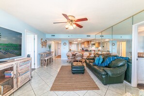 Kick back and relax in your beachfront living room