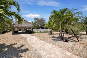 Walkway to gated private pool area