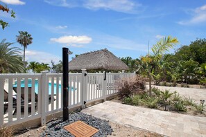 Outdoor poolside shower