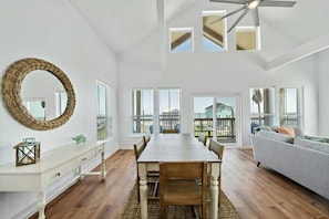 This dining area is located off the living room