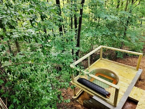 A view of the hot tub from the observation deck