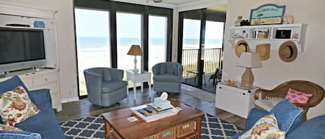St Augustine Oceanfront Condos living room