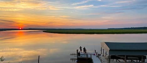 Fishing at sunrise. The sunrise views are incredible!