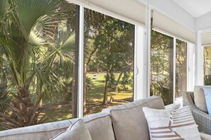 Stunning views of beautiful Seabrook Island from the sun porch windows