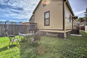 Private Yard | Outdoor Dining Area | Gas Grill