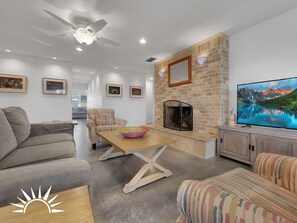 Living area with flat panel tv