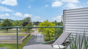 Lounger chairs on third level deck