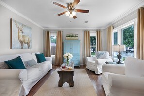 Make amazing memories in this stunning large living room with pool table and big screen TV! Perfect for friend and families to get together and unwind after a long day of exploring Fredericksburg! Photo 1 of 4