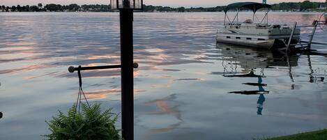 Exterior lighting via light poles lakeside and  road side of the cottage. 