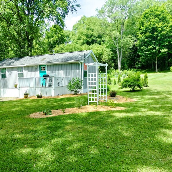 A new garden being added to the Cottage. 