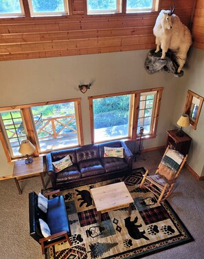 Living Room Sitting Space with Forest Views