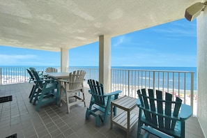 Private Corner Balcony overlooking the  beach and the Gulf of Mexico