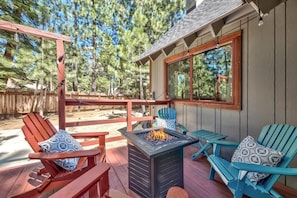 Backyard area, with deck and grill