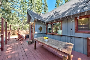 Backyard area, with deck and grill