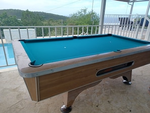  8' slate pool table for your enjoyment.