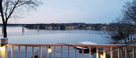 View off the back deck. Hurricane Deck Bridge.