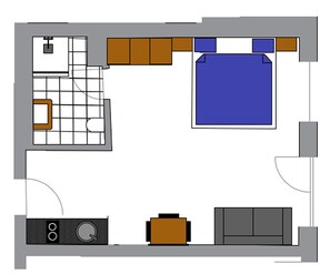 Neu 1 Bergenzian für 1-3 Pers., ca 30 m²-Grundriss Bergenzian