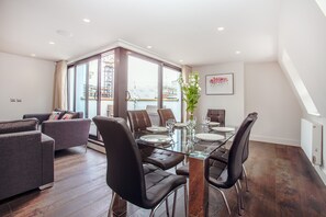 The open-plan living and dining area
