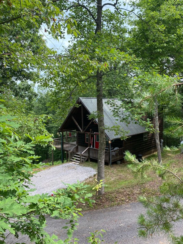 Four Friends’ Cabin in the spring... new driveway base for ease and parking. 