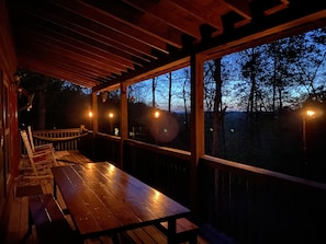 Peaceful cabin nights on our back porch. 